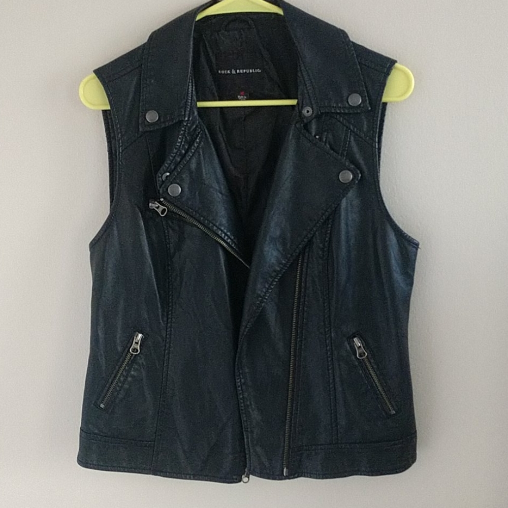 NWOT R&R Faux Leather Vest